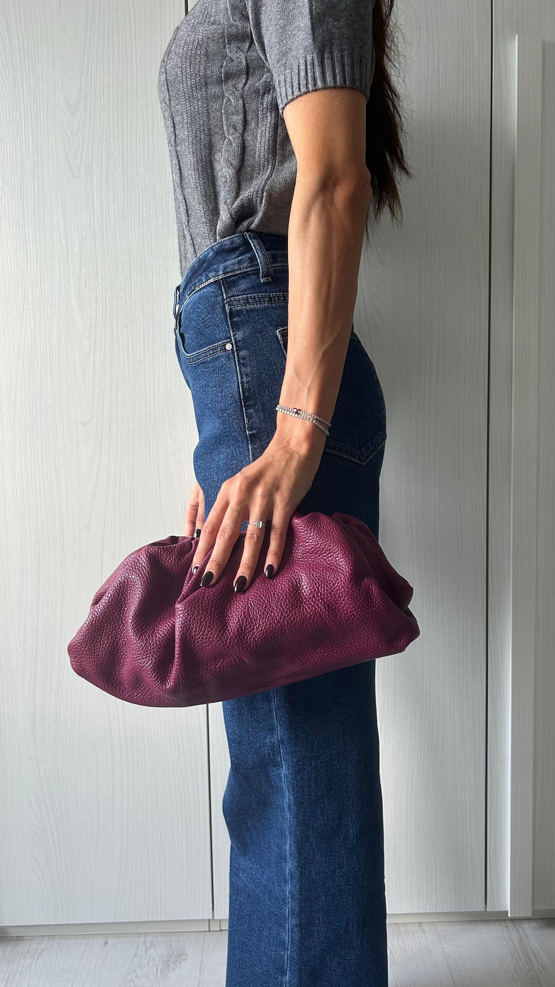 Borsa Pochette in Vera Pelle Made in Italy - Tracolla Inclusa | Leri Bì